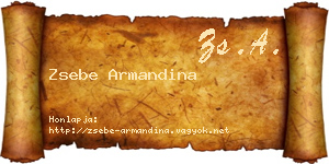 Zsebe Armandina névjegykártya